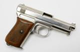 Mauser Model 1914 Semi-Auto 32 ACP/7.65mm Pistol. Nickel Finish. Rare - 5 of 5
