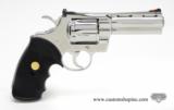 Colt Python .357 Mag. 4 inch. Bright Stainless Finish. Like New In Blue Case. - 3 of 8