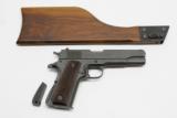 Remington Rand 1911A1 With MKIV Series 70 Colt 45 Barrel. With Extra Unattached Shoulder Stock. MJ COLLECTION - 1 of 7