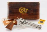 Colt Python .357 Mag. Factory 'C' Engraved. 6 Inch Nickel. With Box And Letter. Like New - 1 of 12
