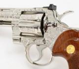 Colt Python .357 Mag. Factory 'C' Engraved. 6 Inch Nickel. With Box And Letter. Like New - 5 of 12
