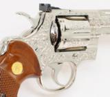 Colt Python .357 Mag. Factory 'C' Engraved. 6 Inch Nickel. With Box And Letter. Like New - 6 of 12