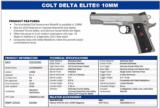Colt Delta Elite Gov't Model. 10mm. Flat Dark Earth Finish. Looks Unfired. Like New In Original Hard Case. W/Extras - 8 of 8
