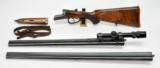 Belgian 16 Gauge Guild Side By Side Shotgun With Extra 16 Gauge x 8mm Drilling Barrel. Very Nice Condition - 1 of 16