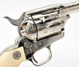 2 Colt SAA Sheriff's Model. 44/40. 3 Inch. Engraved Nickel Finish. Rare Consecutive Pair. Excellent Condition. In Colt Wood Case. - 9 of 13