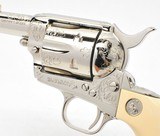 2 Colt SAA Sheriff's Model. 44/40. 3 Inch. Engraved Nickel Finish. Rare Consecutive Pair. Excellent Condition. In Colt Wood Case. - 7 of 13