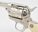 2 Colt SAA Sheriff's Model. 44/40. 3 Inch. Engraved Nickel Finish. Rare Consecutive Pair. Excellent Condition. In Colt Wood Case. - 8 of 13