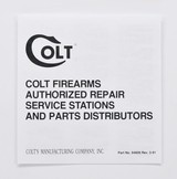 Colt D Frame Manual, Repair Stations List And Colt Letter. 1991 Colt Diamondback Detective Special Agent Police Positive Cobra Viper - 3 of 5