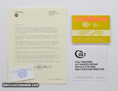Colt D Frame Manual, Repair Stations List And Colt Letter. 1993 Colt Diamondback Detective Special Agent Police Positive Cobra Viper