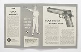 Colt Gold Cup National Match Manual And Warranty Form NM500 For Old Colt 2 Piece Boxes. - 3 of 3