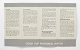 Colt Gold Cup National Match Manual And Warranty Form NM500 For Old Colt 2 Piece Boxes. - 2 of 3