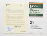 Colt Government Model 380 Automatic Manual, Repair Station List And Letter. 1983