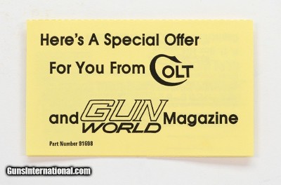 Colt Vintage 'Special Offer From Colt And Gun World' Mailer. Part No. 91698