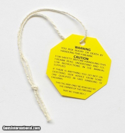 Colt Python, Anaconda, King Cobra, D-Back, Boa, Elite, 1911
Hang Tag. Yellow