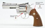 Colt Python I-Frame Revolver Nickel Side Plate And Crane 3 Screw Set. NOS - 7 of 7