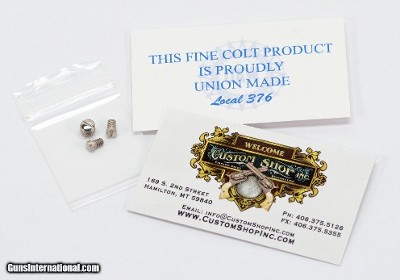 Colt Python I-Frame Revolver Nickel Side Plate And Crane 3 Screw Set. NOS