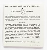 Colt Spare Parts And Accessories List. Part No. 91976 Rev. A
