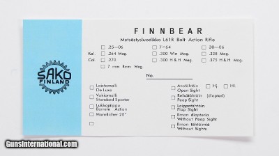 Sako Finnbear L61R Rifle Pre-Import Vintage Box Label