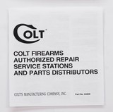 Colt New Frontier, New Frontier Buntline Manual, Repair Stations List, Colt Letter. 1982 - 4 of 5