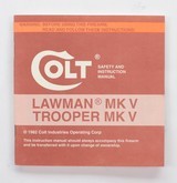 Colt Lawman MK V, Trooper MK V Manual, Repair Stations List, Colt Letter. 1982 - 2 of 5