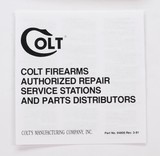 Colt Lawman MK V, Trooper MK V, Peacekeeper Manual, Repair Stations List, Colt Letter. 1987 - 4 of 5
