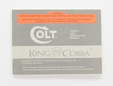 Colt King Cobra Box, OEM Case With 1993 Manual, And Much More! - 2 of 17