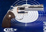 BRAND NEW 'Custom Bright Stainless' 2020 Colt Python .357 Mag SP4WTS
4.25 Inch. In Blue Hard Case - 2 of 9