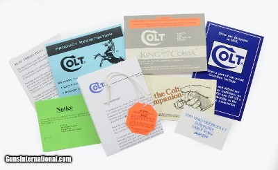 Colt King Cobra 1993 Factory Paperwork Packet