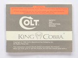 Colt King Cobra 1990 Factory Paperwork Packet - 2 of 9