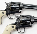 Pair of Ruger Vaquero 45 LC Revolvers. 5 1/2 Inch Factory Engraved. Consecutive Serial Numbers. In Factory Hard Cases - 8 of 11