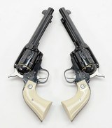 Pair of Ruger Vaquero 45 LC Revolvers. 5 1/2 Inch Factory Engraved. Consecutive Serial Numbers. In Factory Hard Cases - 3 of 11
