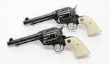 Pair of Ruger Vaquero 45 LC Revolvers. 5 1/2 Inch Factory Engraved. Consecutive Serial Numbers. In Factory Hard Cases - 6 of 11
