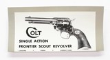 Colt Single Action Frontier Scout Revolver Instruction Manual. Form FS-1000