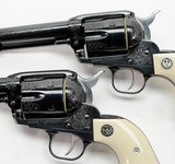 Pair of Ruger Vaquero 45 LC Revolvers. 5 1/2 Inch Factory Engraved. Consecutive Serial Numbers. In Factory Hard Cases - 7 of 11