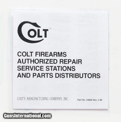 Colt Whitetailer Factory Paperwork Packet. DOM 1986-1988 - Image 3 of 9