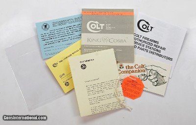 Colt Whitetailer Factory Paperwork Packet. DOM 1986-1988