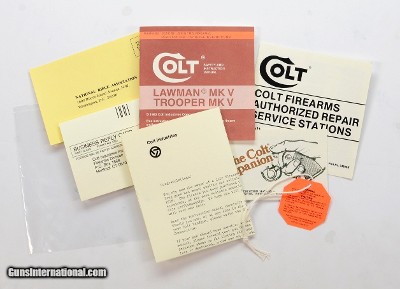 Colt Whitetailer Factory Paperwork Packet. For 1982-1985