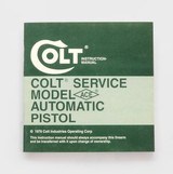 Colt Service Model ACE 22LR Automatic Pistol 1978 Manual, Repair Station List, Colt Letter, Etc. - 2 of 5