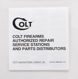 Colt Service Model ACE 22LR Automatic Pistol 1978 Manual, Repair Station List, Colt Letter, Etc. - 4 of 5