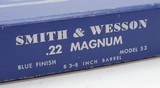Smith & Wesson Model 53 .22 Magnum 'The Jet'. First Year Of Production! Like New In Original Box - 17 of 17