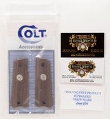 Colt Series 70 1911 Factory Original, Checkered Wood Grips. Silver Medallions. New - 2 of 5