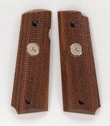 Colt Series 70 1911 Factory Original, Checkered Wood Grips. Silver Medallions. New - 3 of 5