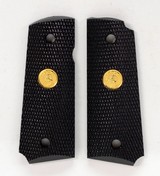 Colt 1911 Officer's Model ACP Factory Original, Checkered Black Lacquered Wood Grips. Gold Medallions. New - 3 of 5