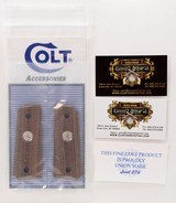 Colt 1911 Officer's Model ACP Factory Original, Checkered Wood Grips. Silver Medallions. New - 2 of 5