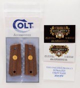 Colt 1911 Officer's Model ACP Factory Original, Checkered Wood Grips. Gold Medallions. New