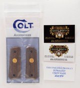 Colt 1911 Officer's Model ACP Factory Original, Checkered Wood Grips. Gold Medallions. New - 2 of 5