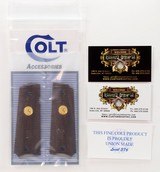 Colt Series 70 1911 Factory Original Rose Wood, Checkered Grips. Gold Medallions. New - 2 of 5