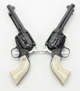 Pair of Ruger Vaquero 45 LC Revolvers. 5 1/2 Inch Factory Engraved. Consecutive Serial Numbers. In Factory Hard Cases - 6 of 11
