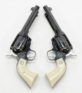 Pair of Ruger Vaquero 45 LC Revolvers. 5 1/2 Inch Factory Engraved. Consecutive Serial Numbers. In Factory Hard Cases - 5 of 11
