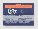 Colt MK IV/Series 80 Pistols 1990 Manual, Repair Station List, Colt Letter, Etc. - 2 of 5